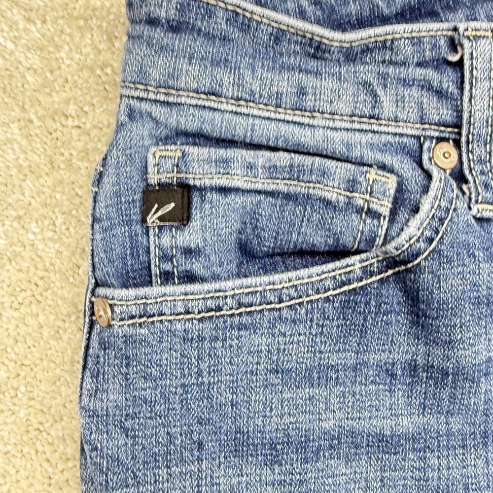 KanCan Jeans Juniors 11/29 Blue High Rise Distressed Straight Raw Hem Denim - Picture 3 of 10